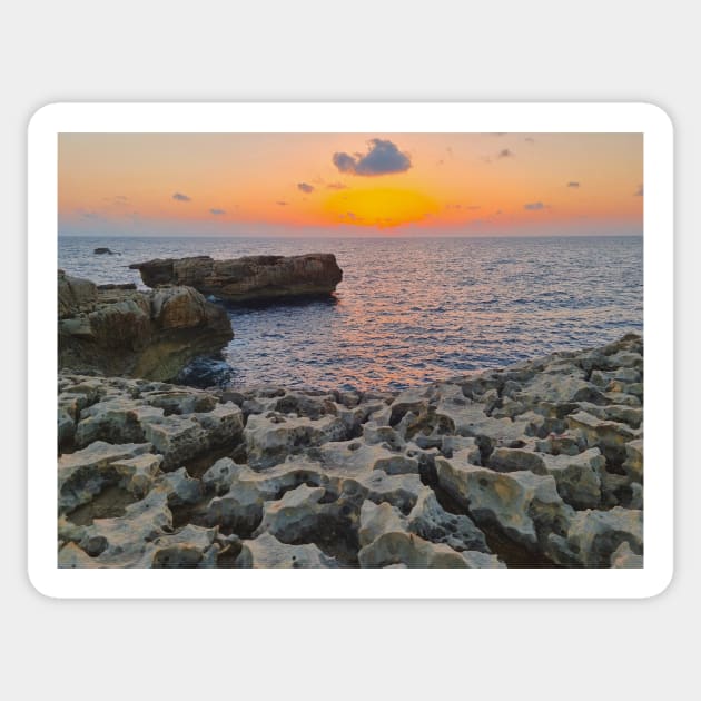 Sunset Sea Horizon Sticker by Kate-P-